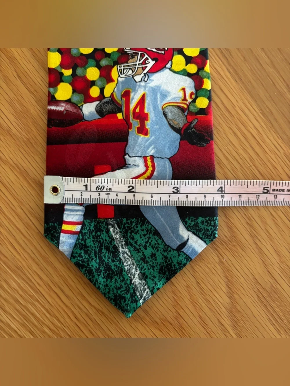 Vintage Kansas City Chiefs Silk Tie NFL Football Arrowhead Stadium Graphic